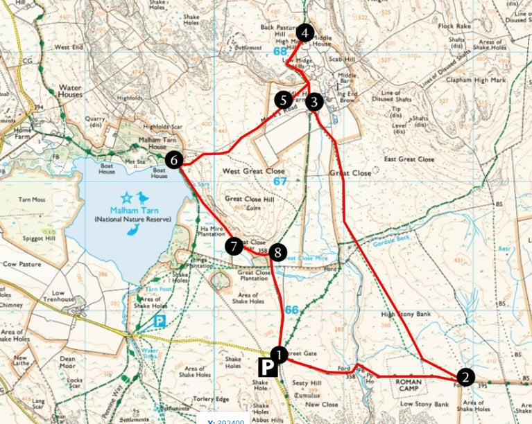Map of Malham Tarn Archaeology Walk